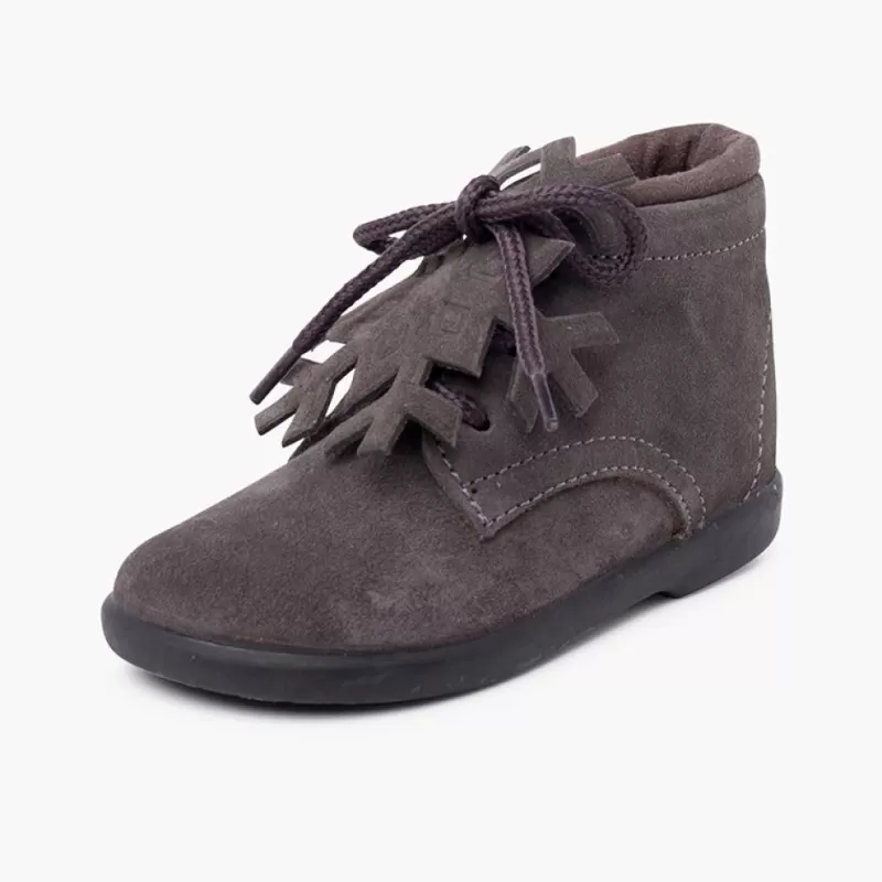 Pisamonas Botas Camurca Atacadores Adorno Floco Clearance