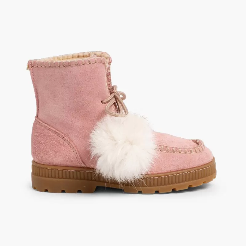 Pisamonas Botas Com Pompons Camurca Menina Cheap