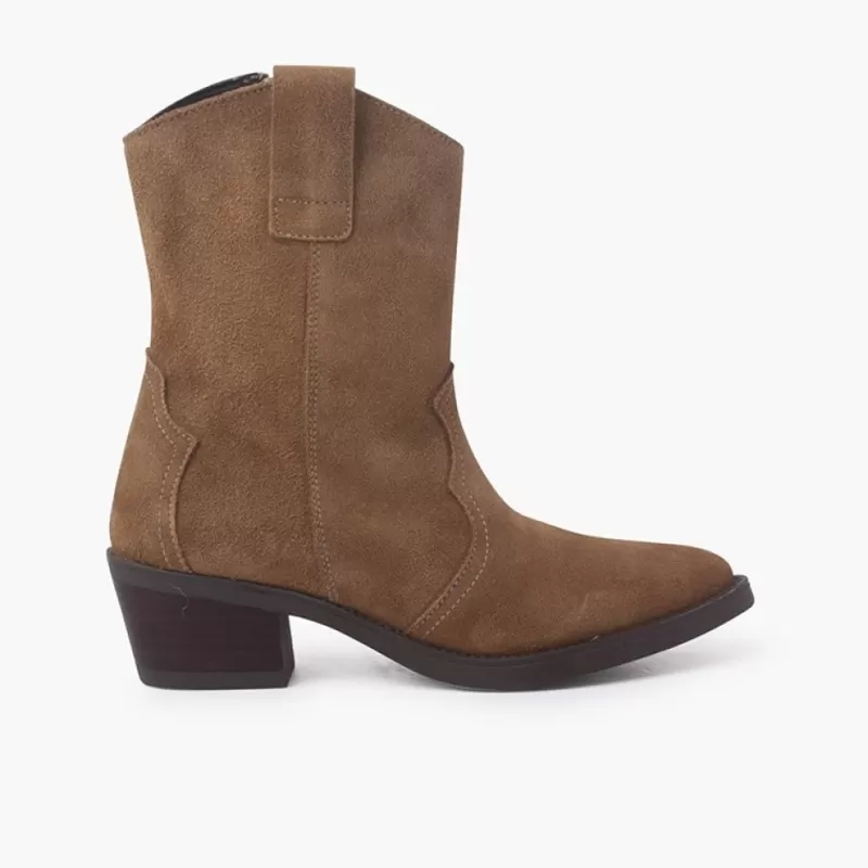 Pisamonas Botas Estilo Country Camurca Cor Areia Best