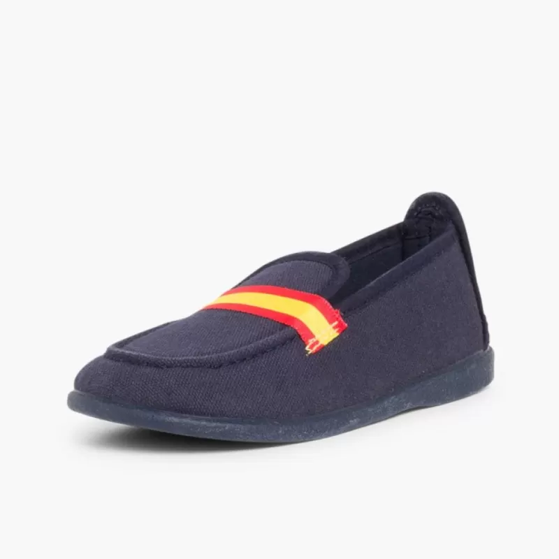 Pisamonas Mocassins Tecido Bandeira Espanha Tamanhos Grandes Discount