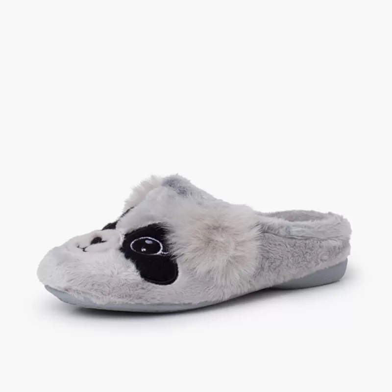 Pisamonas Pantufas Tipo Chinelo Panda Cor Cinzento Sale