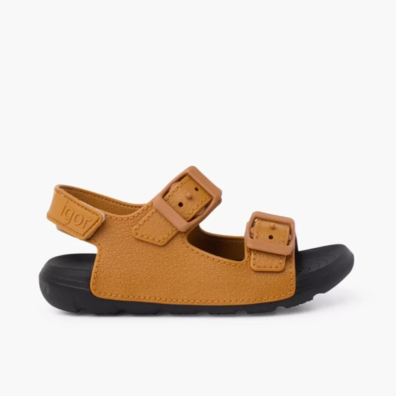 Pisamonas Sandálias De Borracha Dupla Fivela Sola Eva Tira Aderente Flash Sale