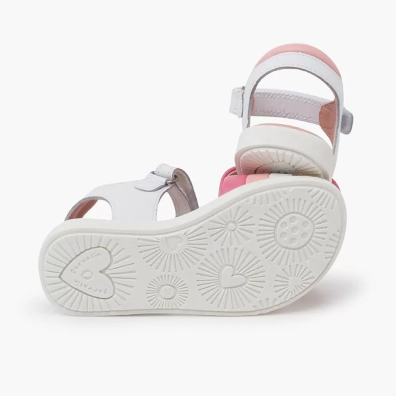 Pisamonas Sandálias Menina Pele Tiras Tricolor Cor Rosa Online